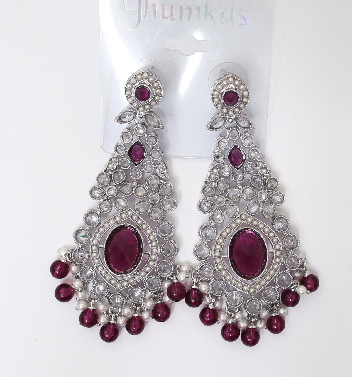 Orchid Purple Chandbali Earrings