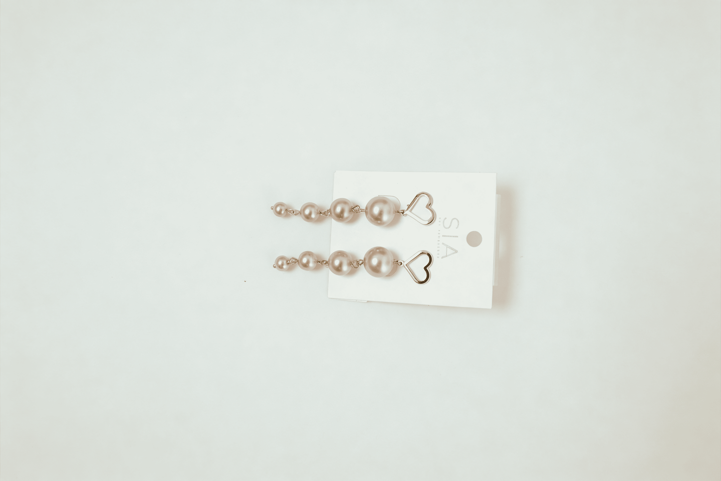 Gold Heart & Pearl Drop Earrings