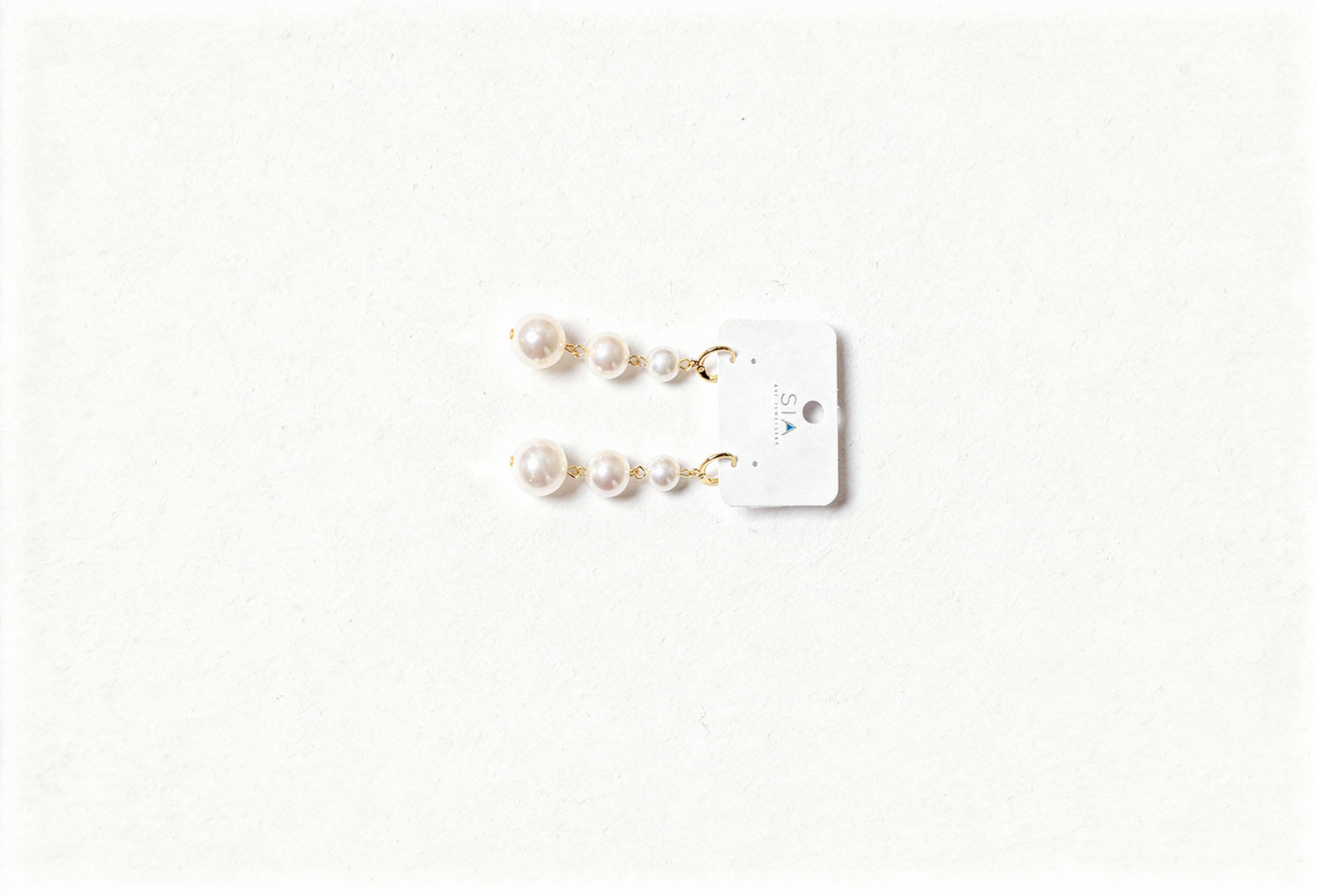 Anti-Tarnish Gold Triple Pearl Drop Earrings