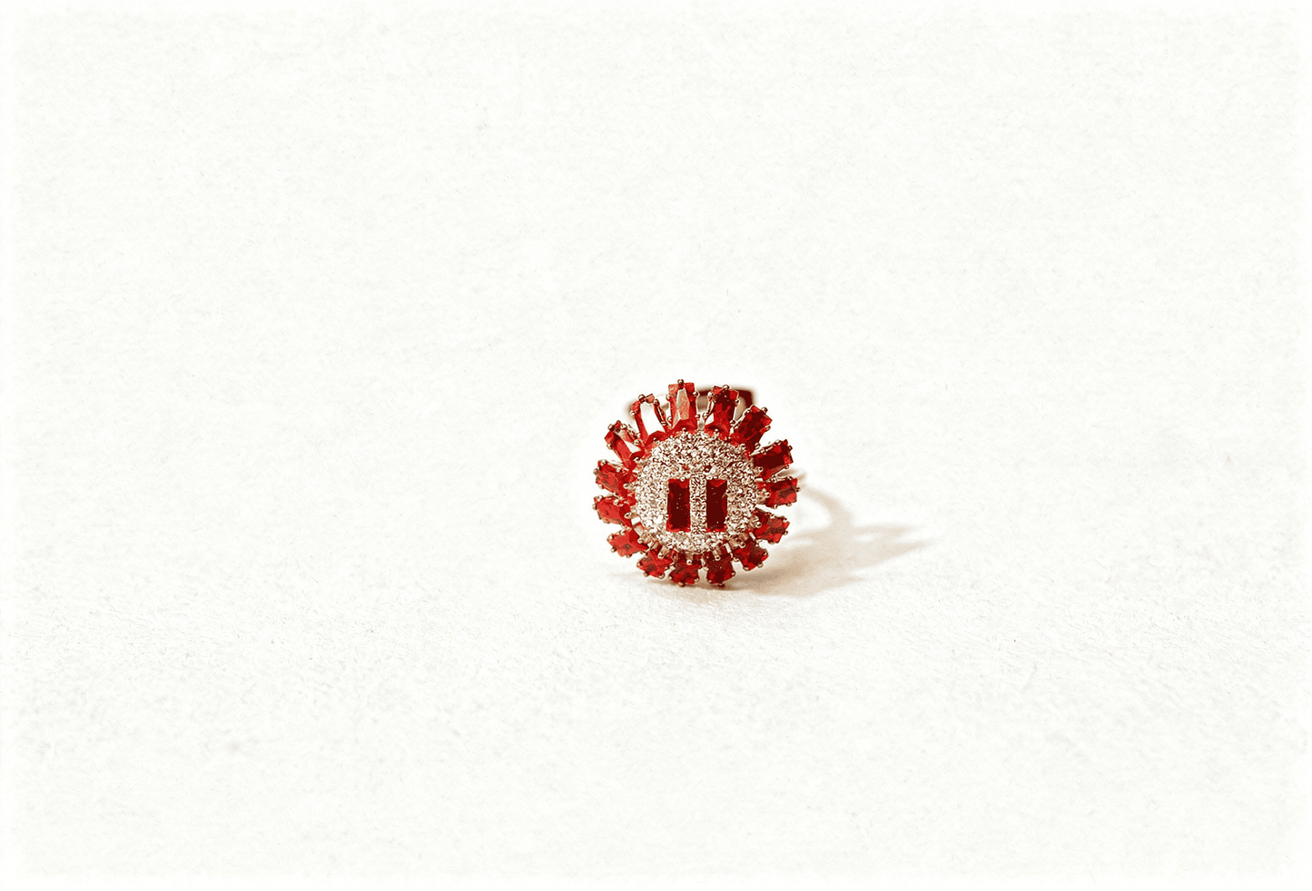 Ruby Red Sunflower Statement Ring