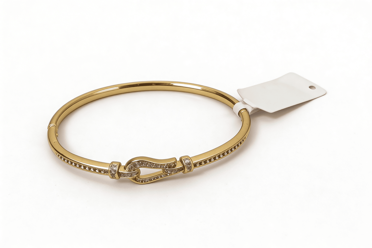 Anti-Tarnish Gold Buckle Knot Bangle