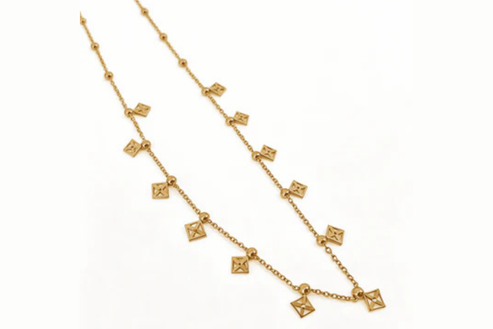 Anti-Tarnish Gold Geometric Charm Necklace