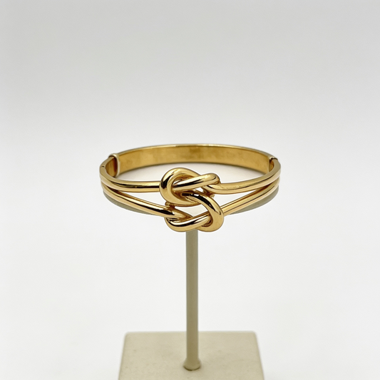 Anti-Tarnish Gold Love Knot Bangle