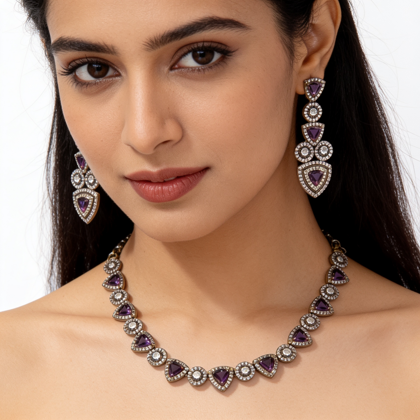 Amethyst Royale Crystal Jewelry Set