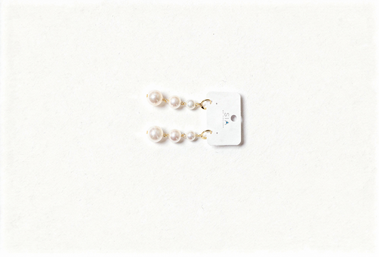 Anti-Tarnish Gold Triple Pearl Drop Earrings