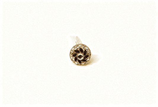 Antique Gold & Onyx Black Floral Medallion Ring