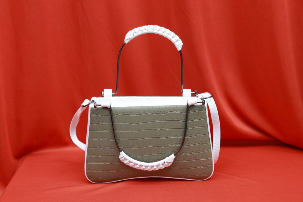 Embossed Metal Handle Sling (Grey)
