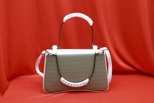 Embossed Metal Handle Sling (Grey)