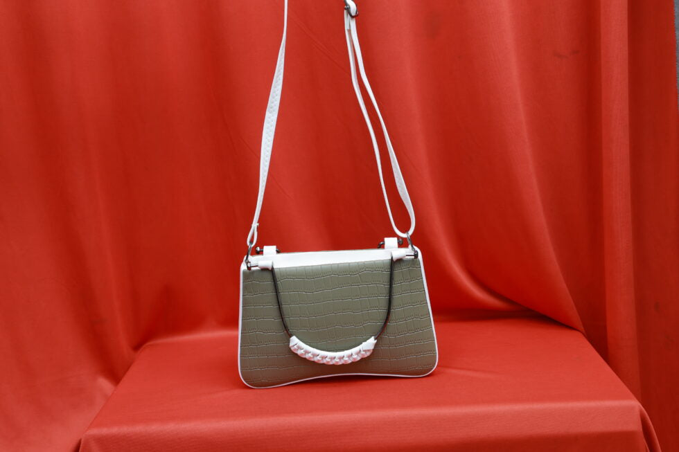 Embossed Metal Handle Sling (Grey)