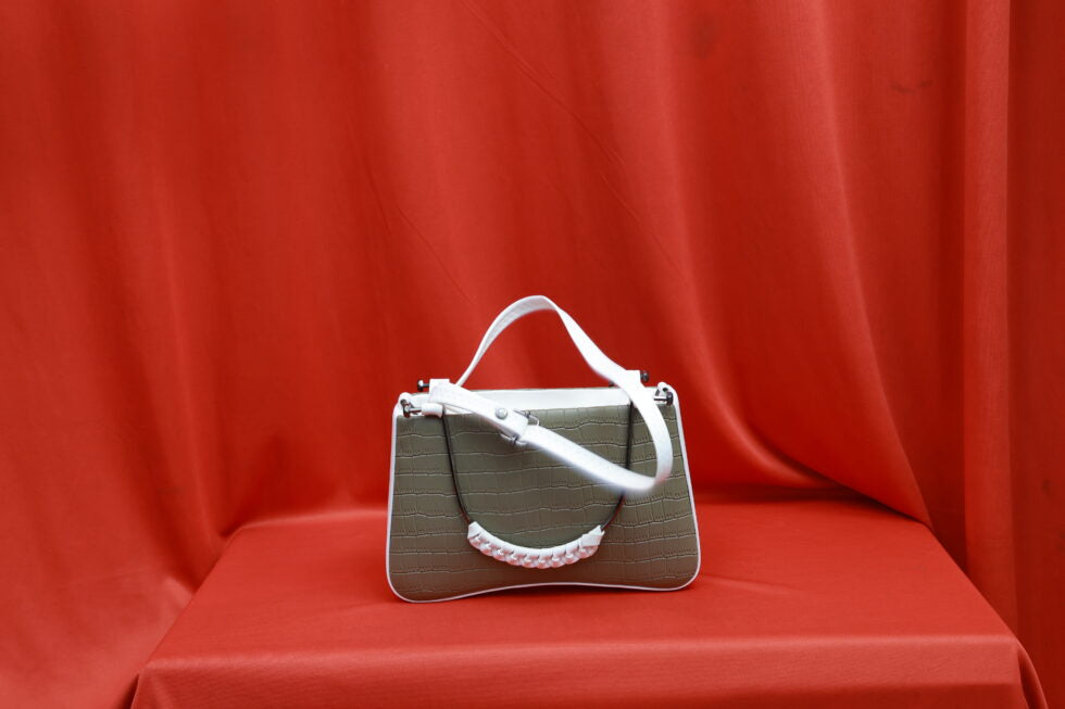 Embossed Metal Handle Sling (Grey)