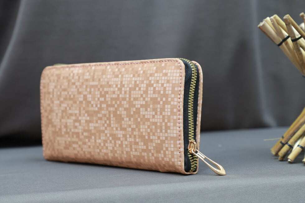 Big Zipper Hand Wallet (Beige)