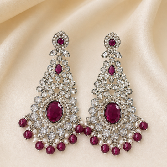 Orchid Purple Chandbali Earrings