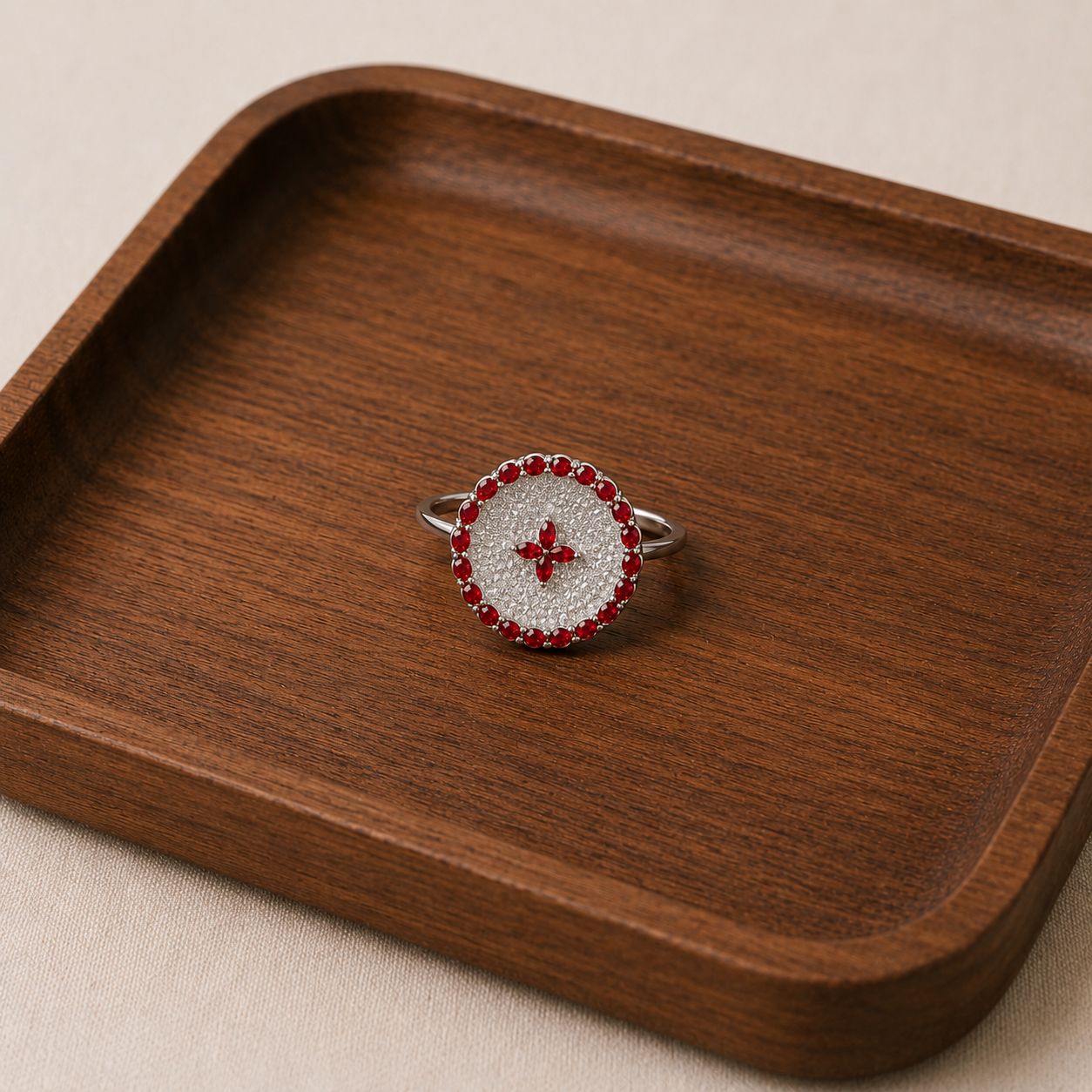 Golden Crimson Starlight Dome Ring