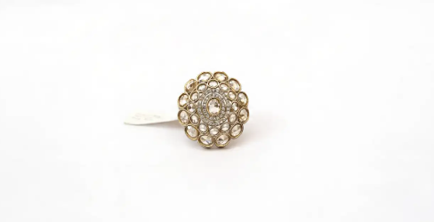 Antique Gold & Polki Champagne Medallion Ring