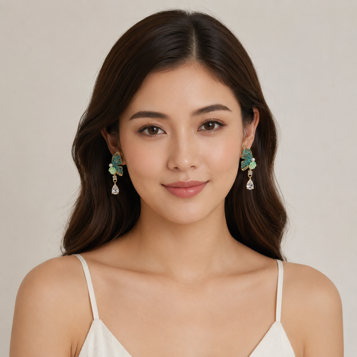 Crystal Studded Butterfly Earring
