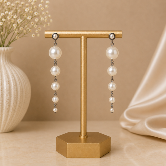 Silver Pearl Drop Earrings