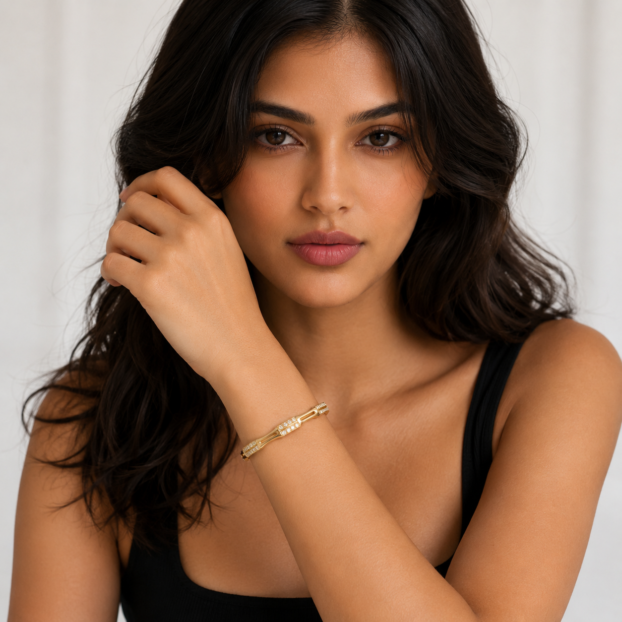 Anti-Tarnish Gold Bamboo Style Bangle