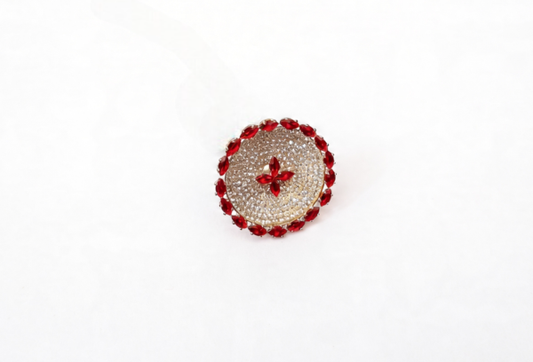 Golden Crimson Starlight Dome Ring