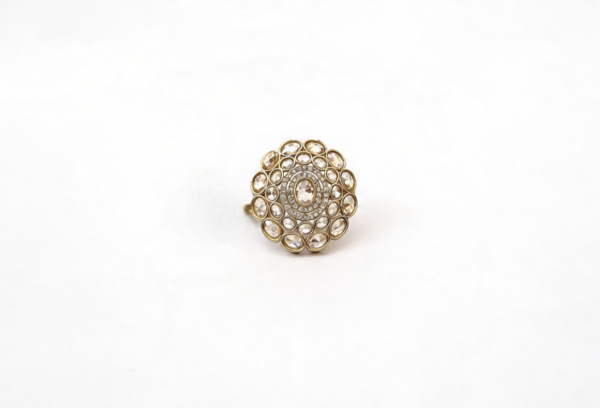 Antique Gold & Polki Champagne Medallion Ring