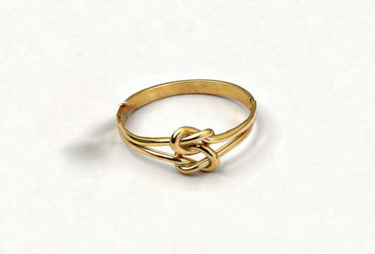 Anti-Tarnish Gold Love Knot Bangle