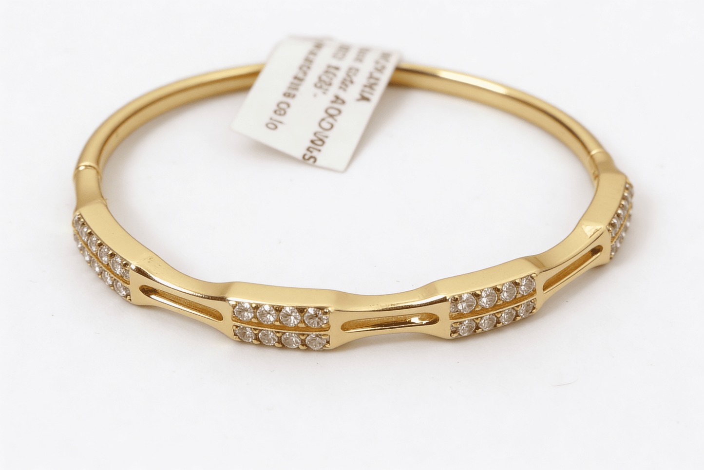 Anti-Tarnish Gold Bamboo Style Bangle