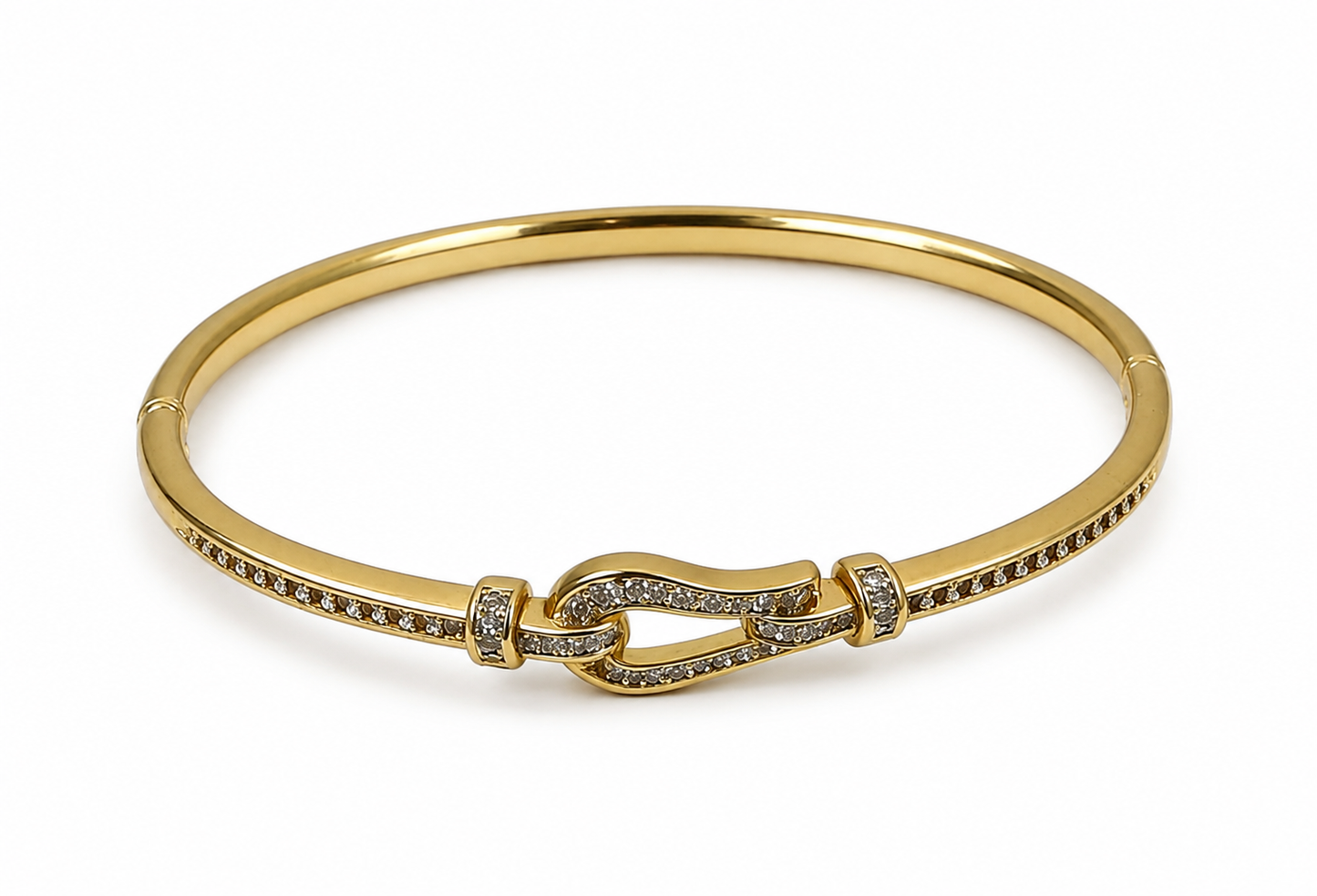 Anti-Tarnish Gold Buckle Knot Bangle