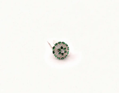 Silver Emerald Starlight Dome Ring