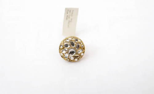 Antique Gold & Polki Floral Medallion Ring
