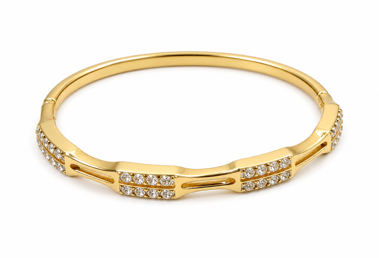 Anti-Tarnish Gold Bamboo Style Bangle