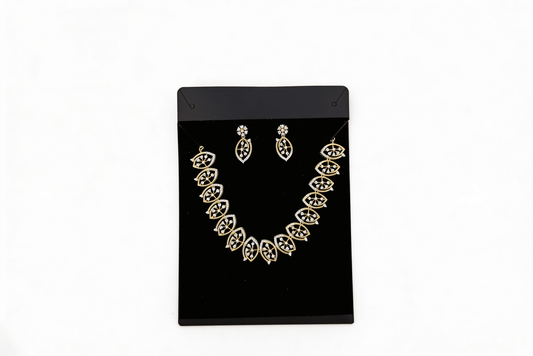 Gold and Diamond Leaf Style Jewelry Set