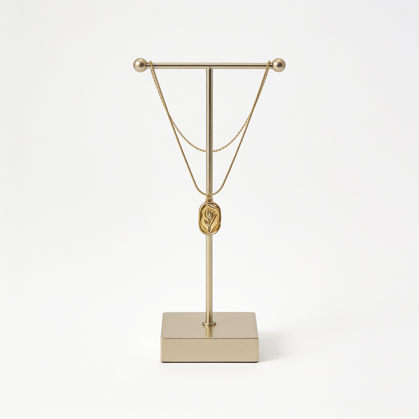 Anti-Tarnish Gold Tulip Coin Necklace
