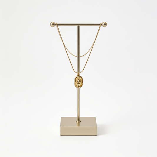 Anti-Tarnish Gold Tulip Coin Necklace