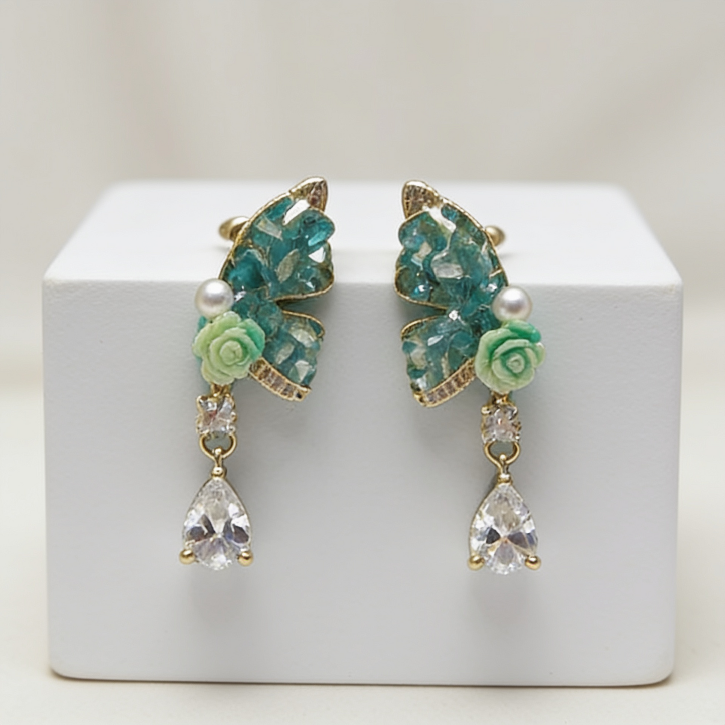 Crystal Studded Butterfly Earring
