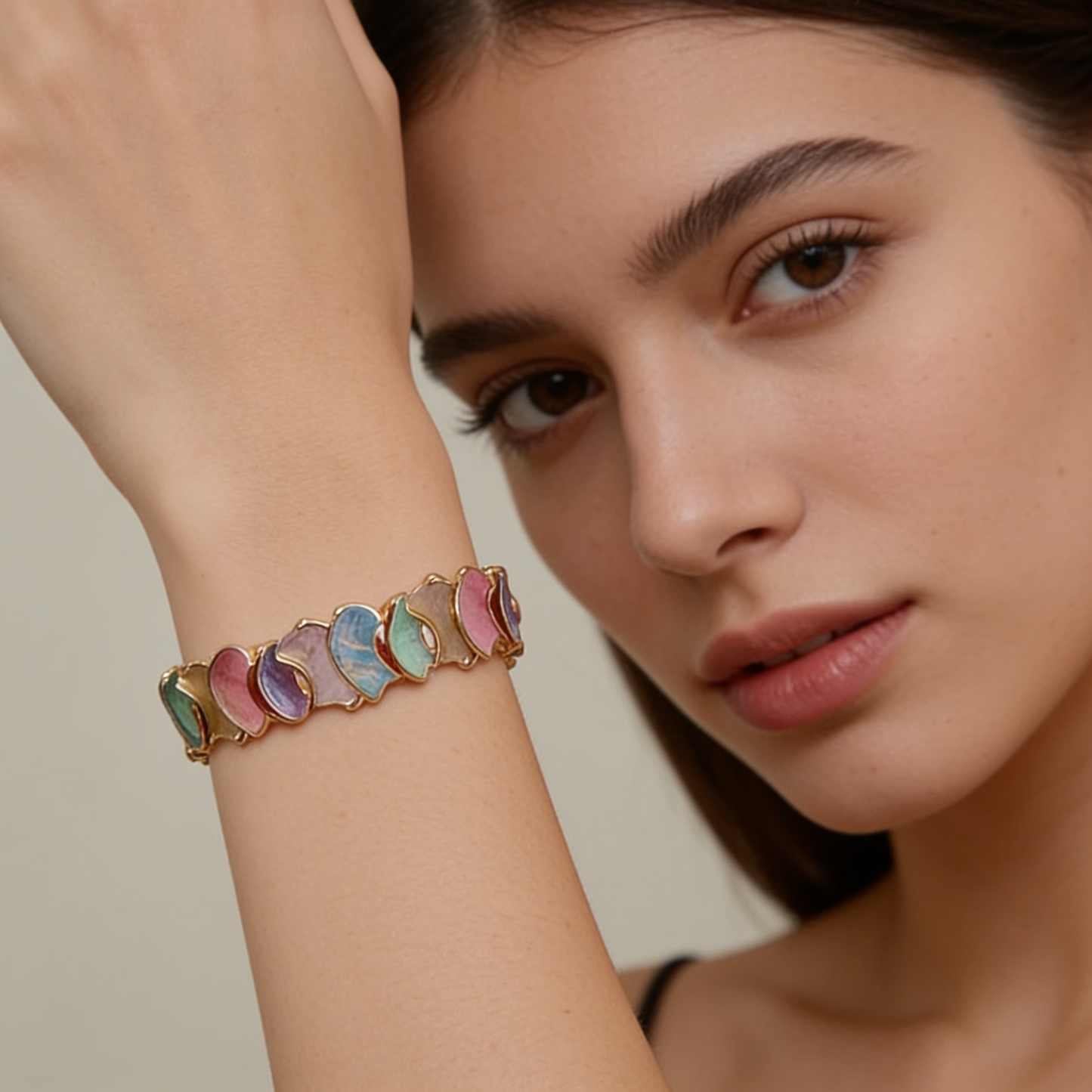 Fancy Multi coloured Elastic Bracelet