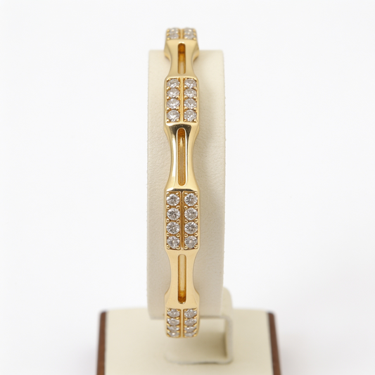 Anti-Tarnish Gold Bamboo Style Bangle
