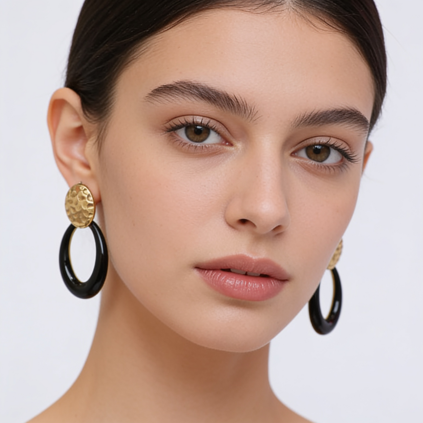 Anti Tarnish Textured Oval Dangle style Earring