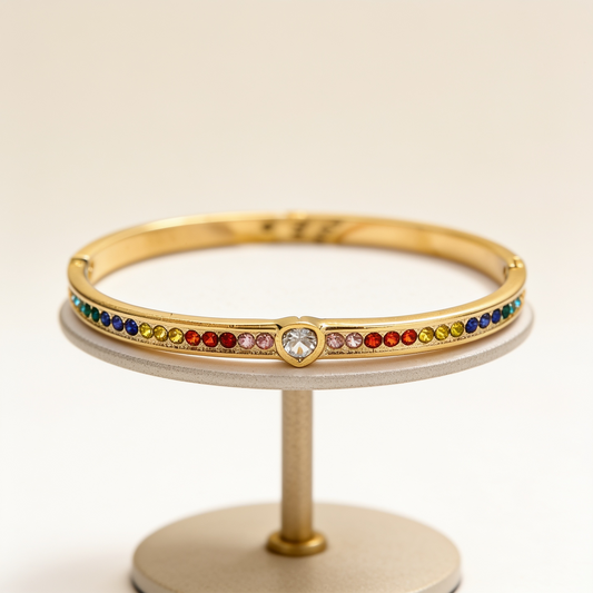 Anti-Tarnish Multi-Colored Gold Bangle